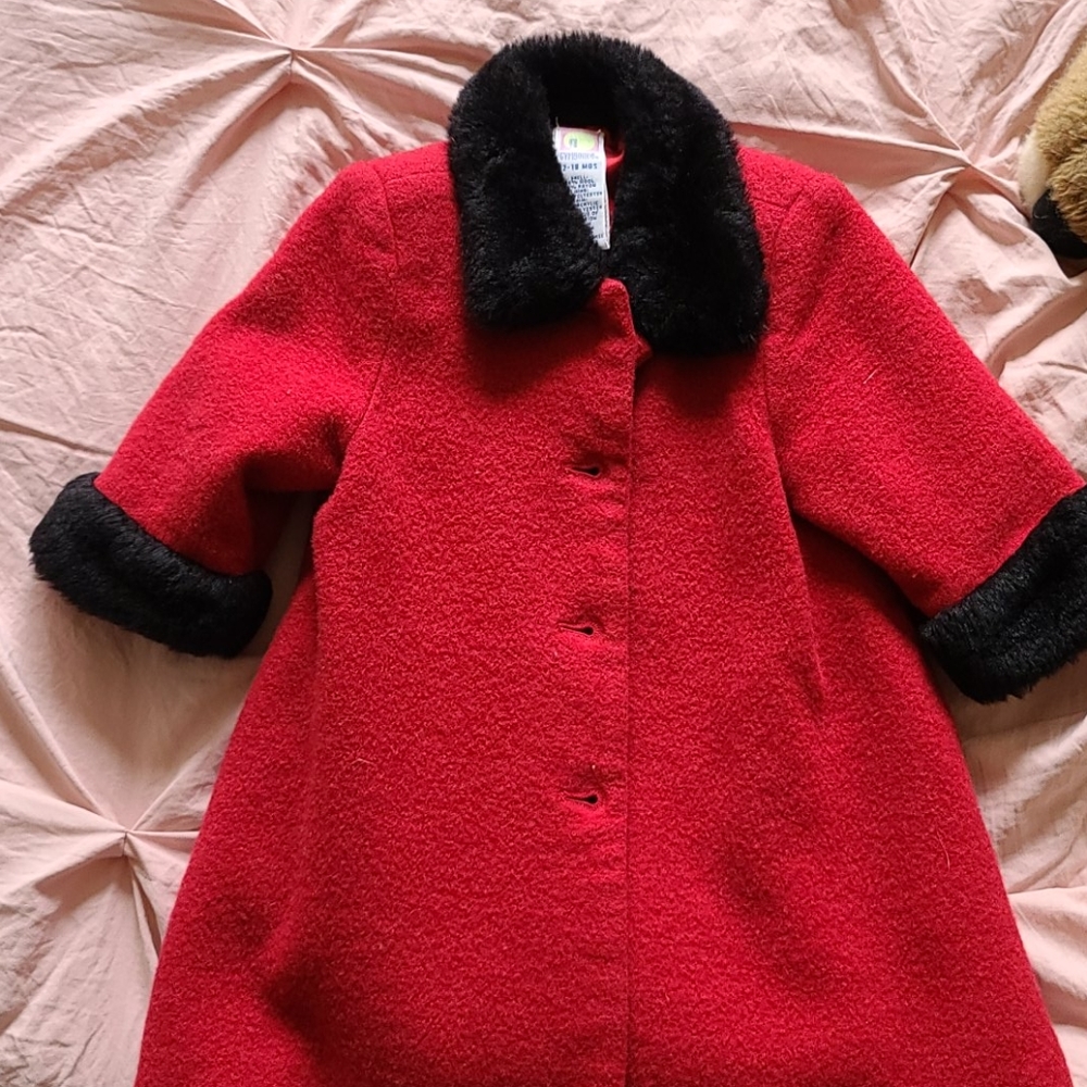 Red wool coat